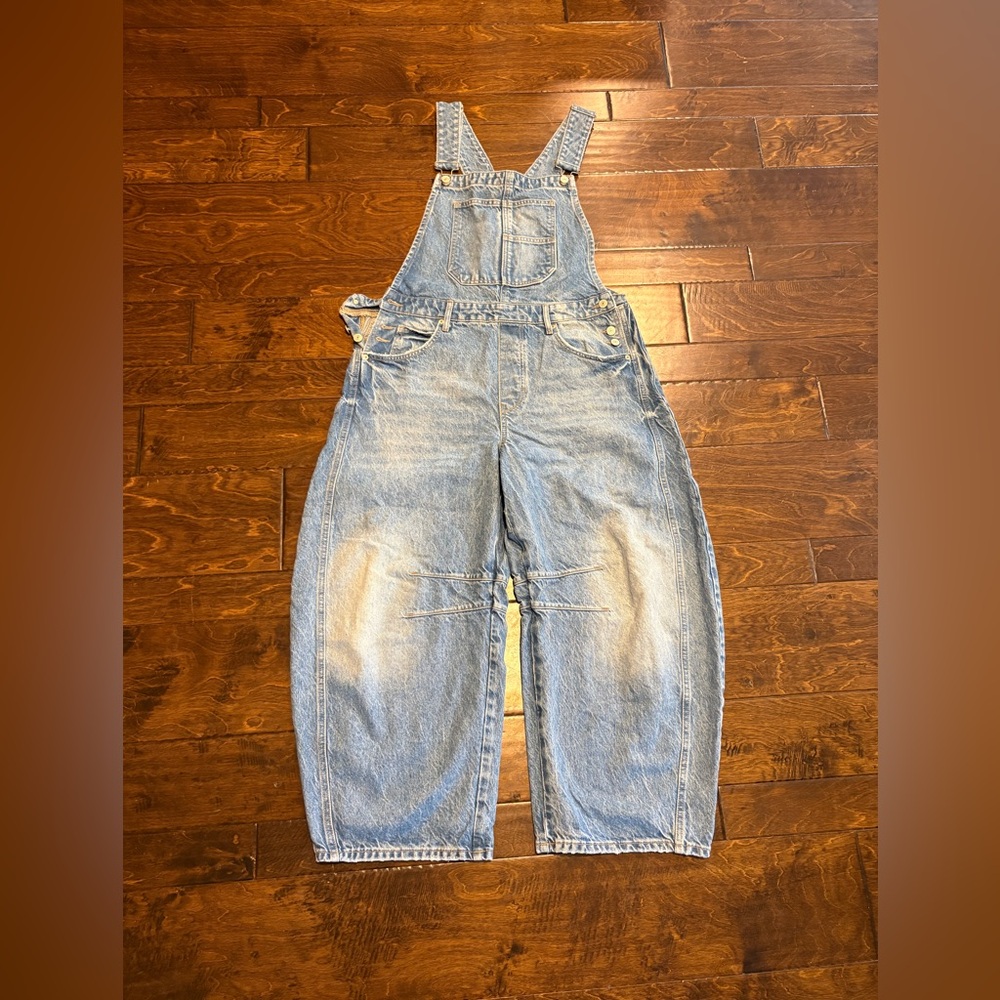 Free People Light Blue Denim Overalls